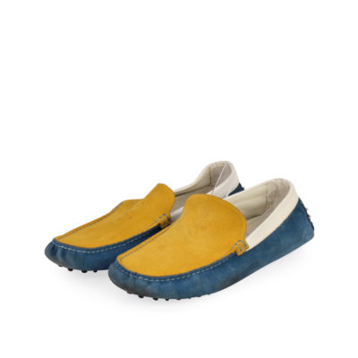 Product ALEXANDER MCQUEEN Suede Studded Loafers Mustard/Blue - S: 43.5 (9)