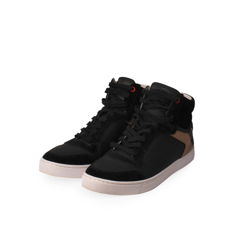 BURBERRY House Check Reeth High Top Sneakers Black - S: 40 () | Luxity