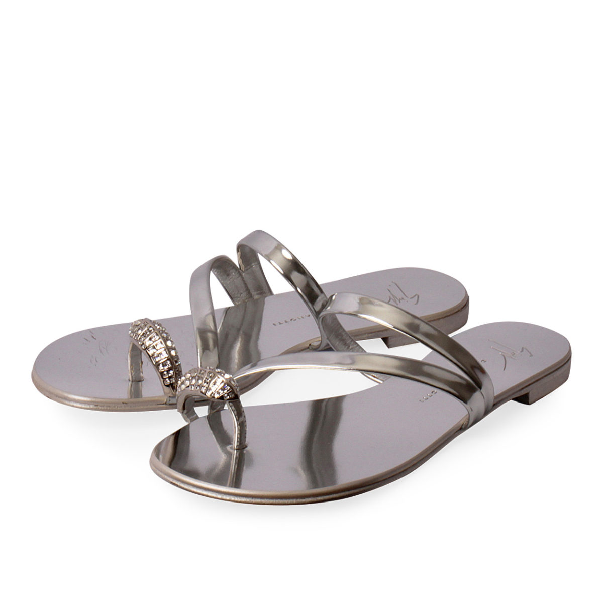 GIUSEPPE ZANOTTI Metallic Hillary Ring Sandals Silver - S: 37 (4) | Luxity