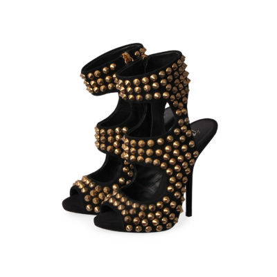 Product GIUSEPPE ZANOTTI Suede Spike Studded Sandals Black/Gold - S: 37 (4)