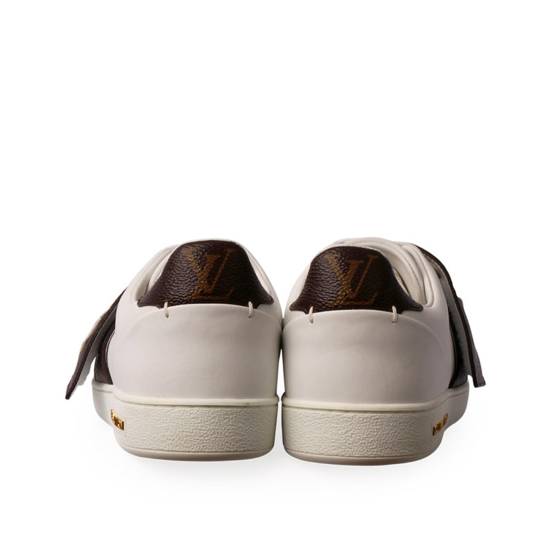 LOUIS VUITTON Monogram/Leather Frontrow Sneakers White - S: 39 (6) | Luxity