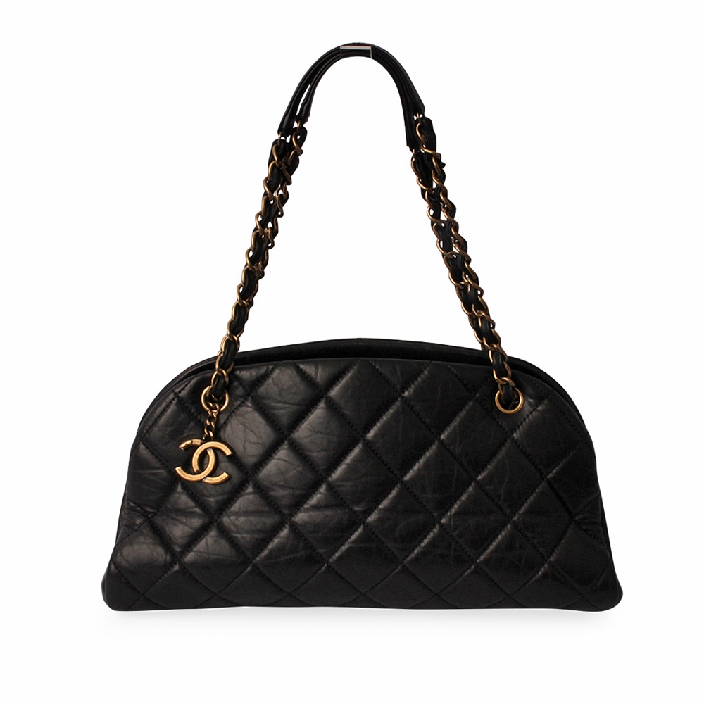 CHANEL Quilted Crinkled Mademoiselle Bag Black | Luxity