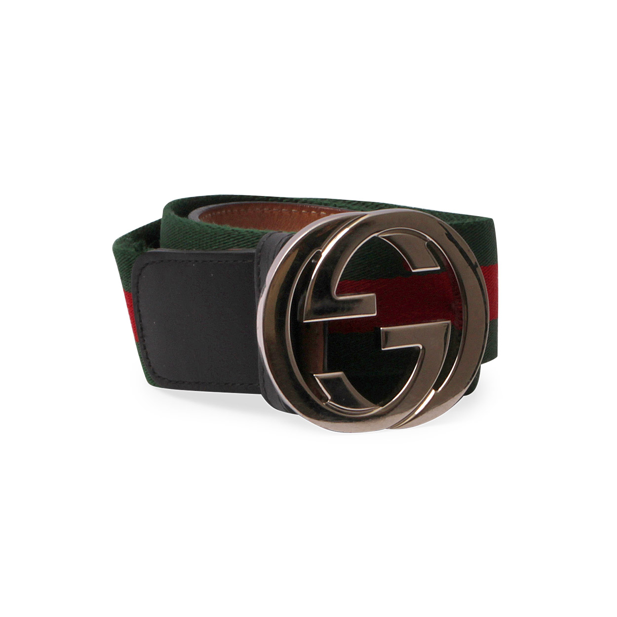 GUCCI Interlocking GG Web Belt Green/Red - S: 95 (38) | Luxity