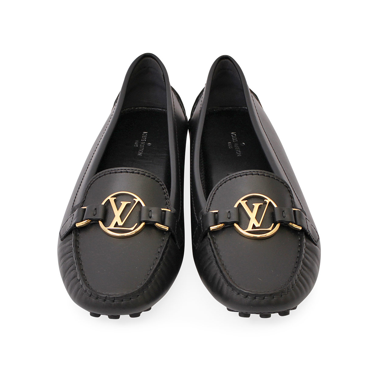 LOUIS VUITTON Leather Loafers Black - S: 40.5 (7) - NEW | Luxity
