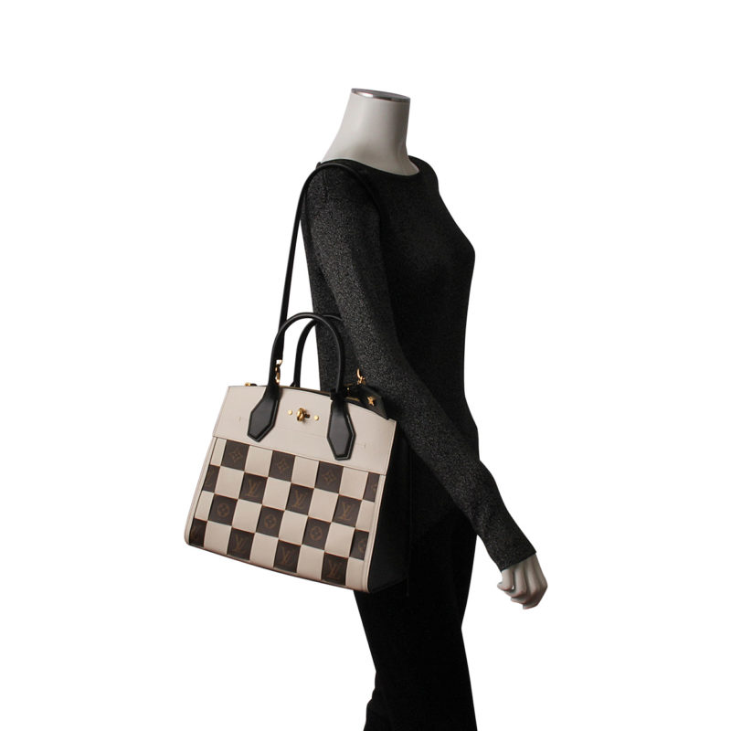 City Steamer MM Damier Tressage – Keeks Designer Handbags
