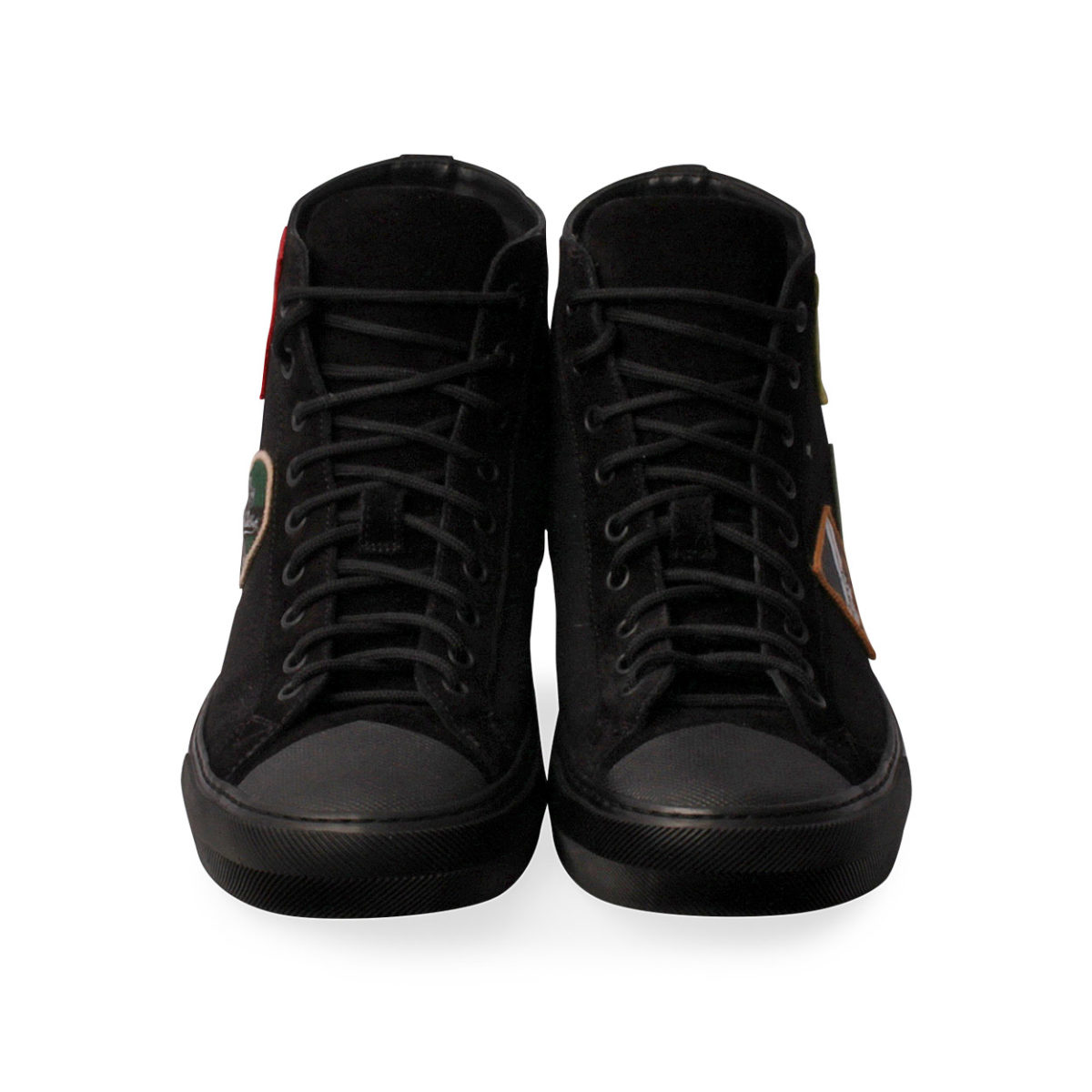 Louis Vuitton Black Leather Tattoo High Top Sneakers Size 42 at