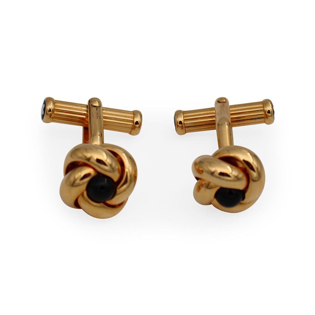 MONTBLANC Knot Cufflinks Gold/Black | Luxity