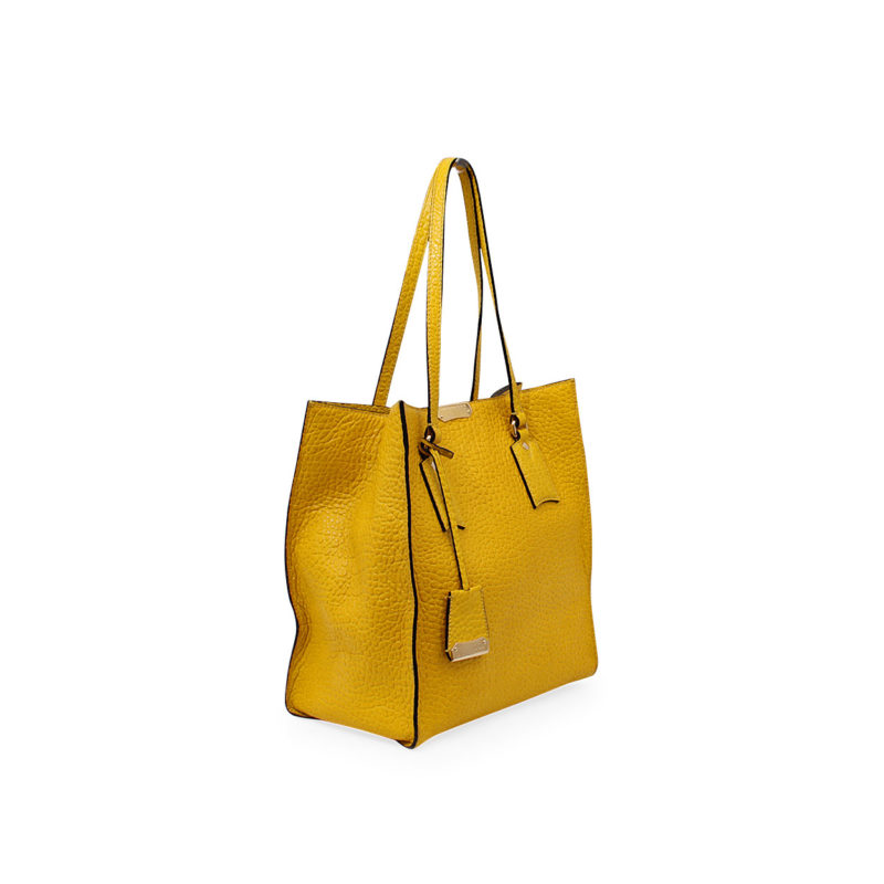 BURBERRY Leather Woodbury Heritage Tote Yellow | Luxity