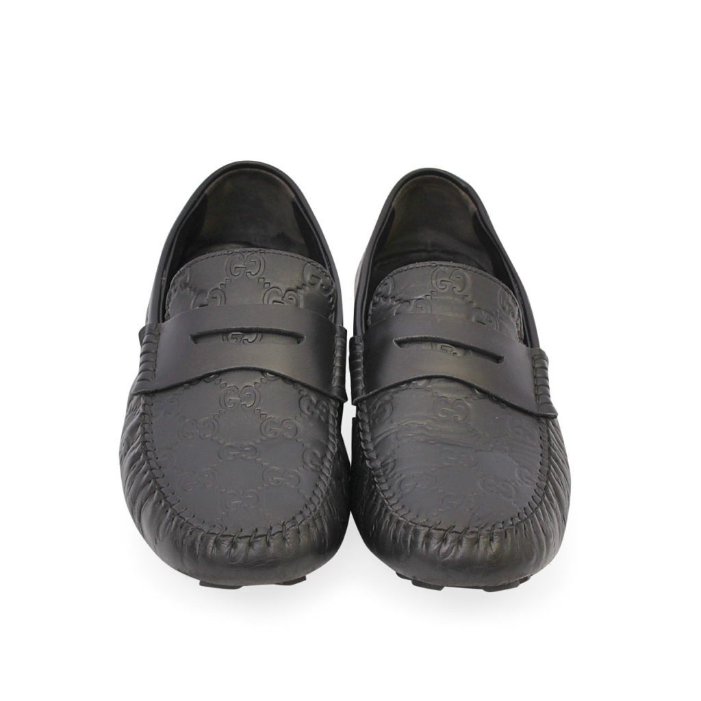 GUCCI Guccissima Penny Loafers Black - S: 40 (6.5) | Luxity