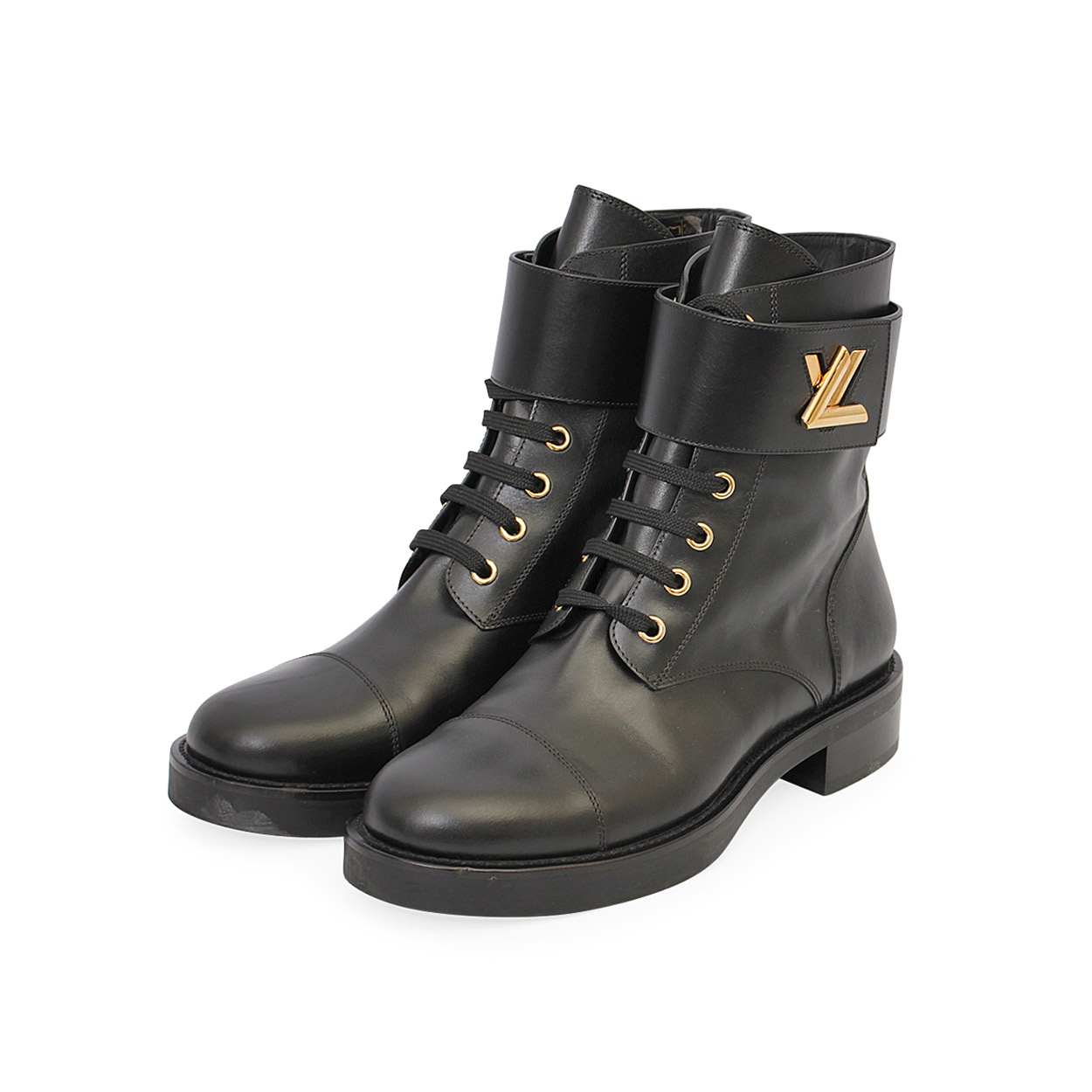LOUIS VUITTON Leather Wonderland Ranger Twist Boots Black - S: 38 (5 ...