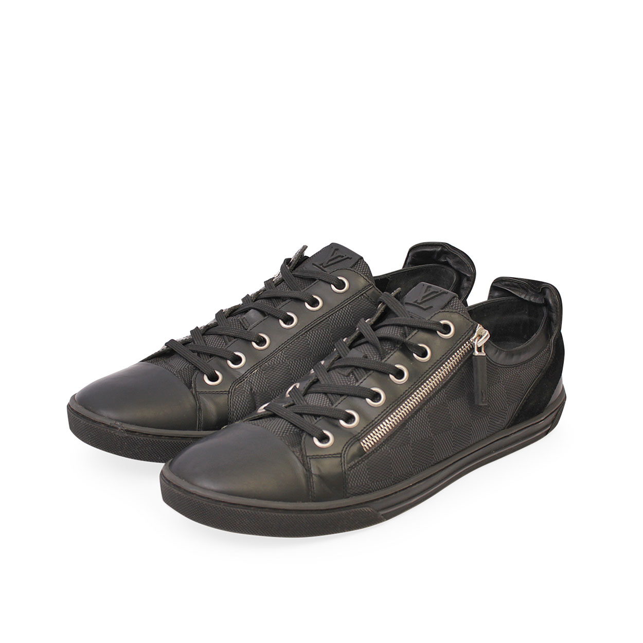 LOUIS VUITTON Nylon/Suede Damier Graphite Adventure Sneakers - S: 43.5 ...