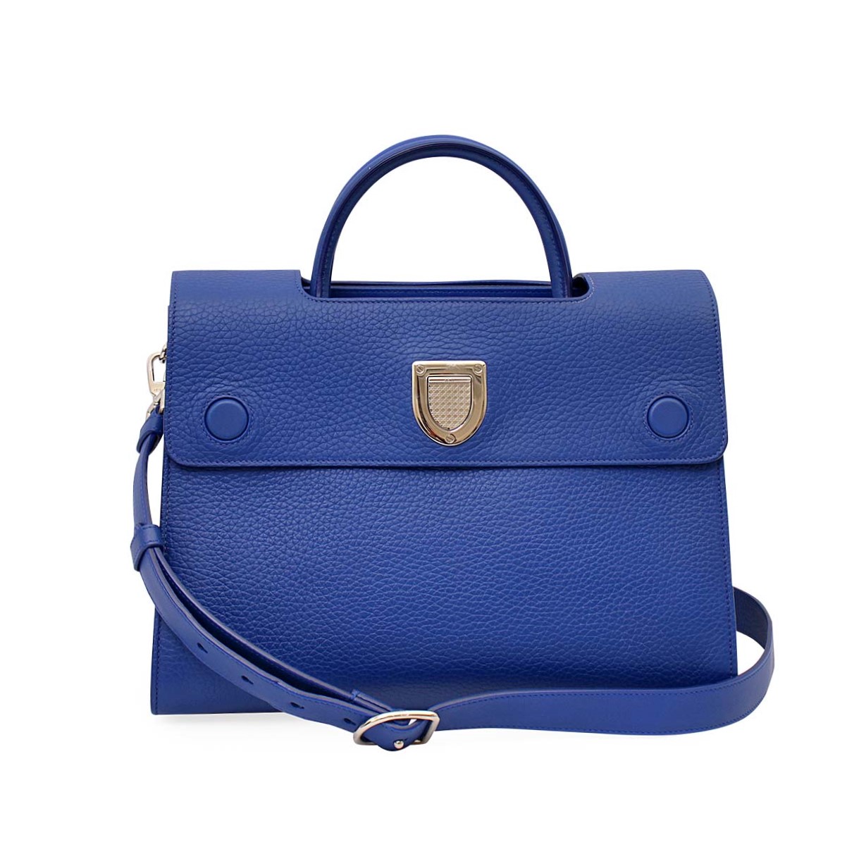 CHRISTIAN DIOR Pebbled Medium Diorever Bag Blue | Luxity