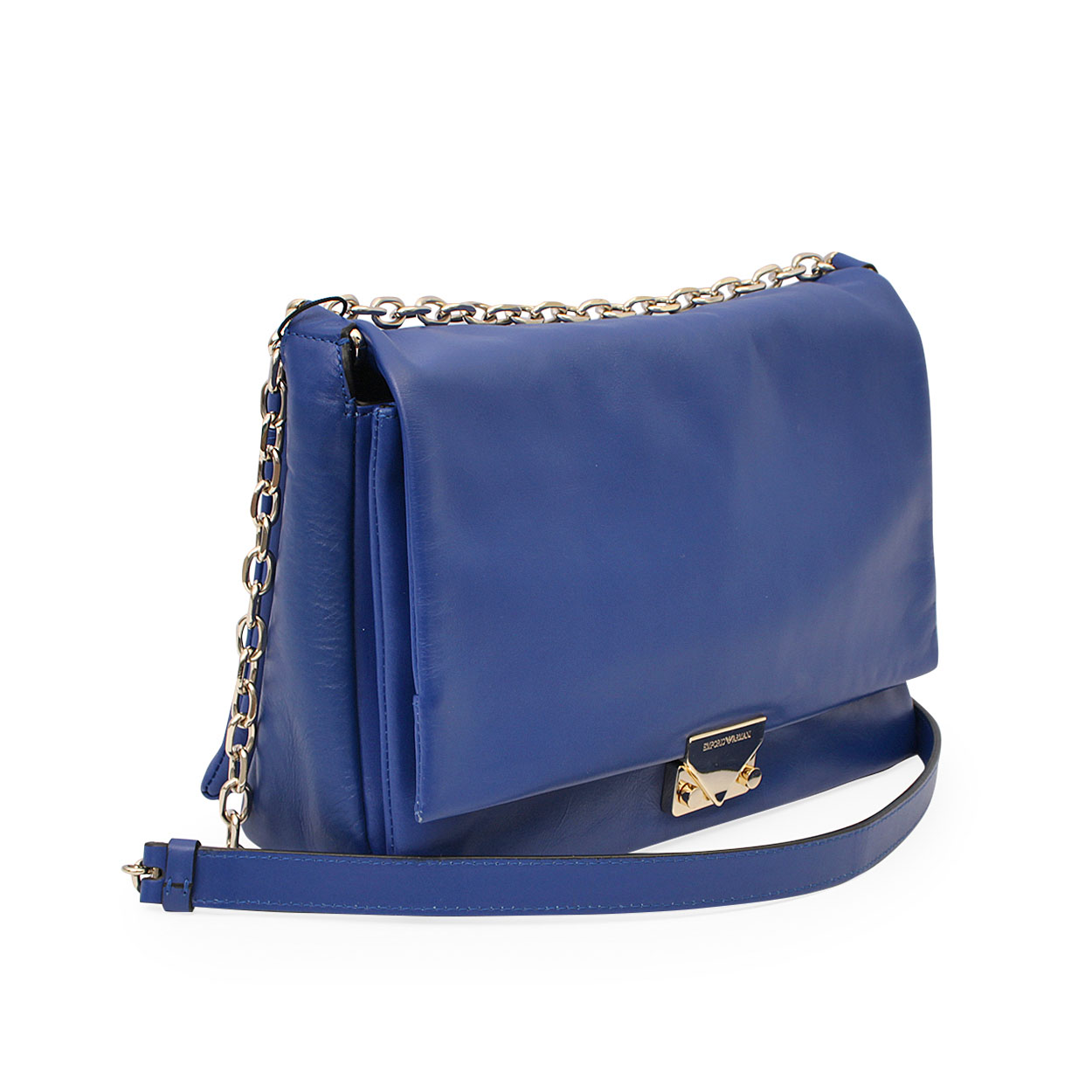 EMPORIO ARMANI Leather Shoulder Bag Blue | Luxity