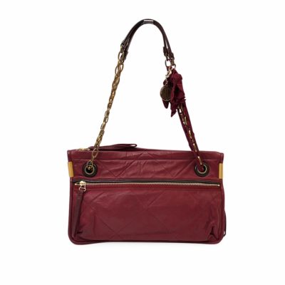 Product LANVIN Leather Amalia Shoulder Bag Burgundy
