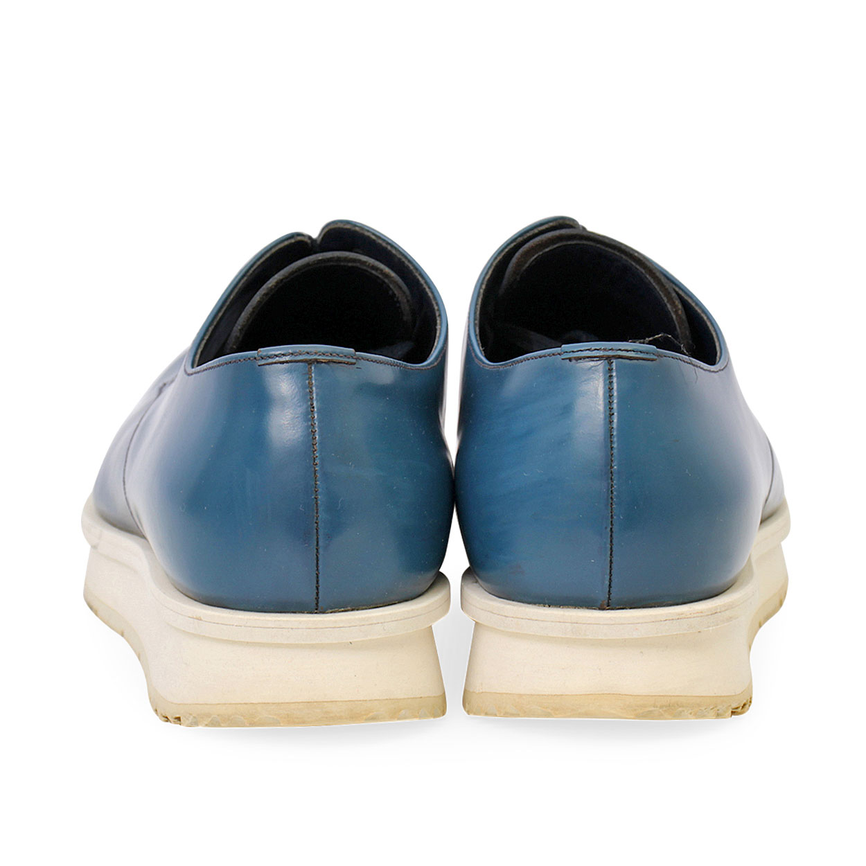 PRADA Leather Lace Up Shoes Blue - S: 44.5 (10) | Luxity