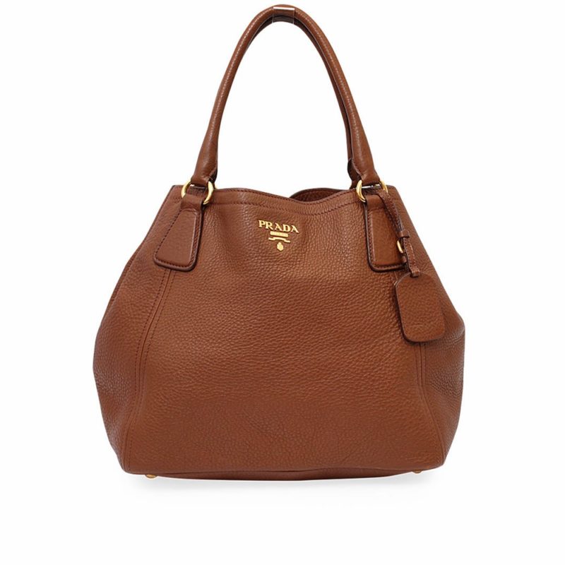 PRADA Vitello Daino Tote Brown | Luxity