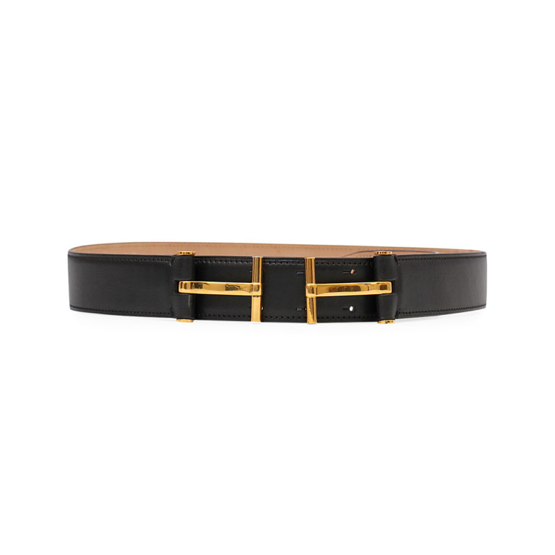 TOM FORD Leather Double T Belt Black - S: 85 (34) | Luxity