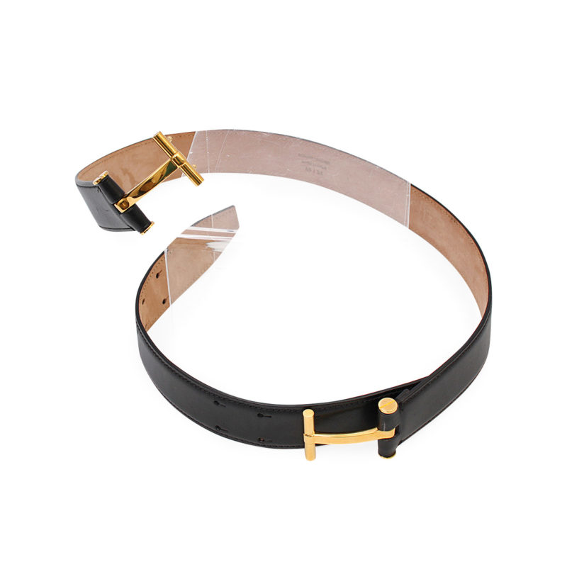 TOM FORD Leather Double T Belt Black - S: 85 (34) | Luxity