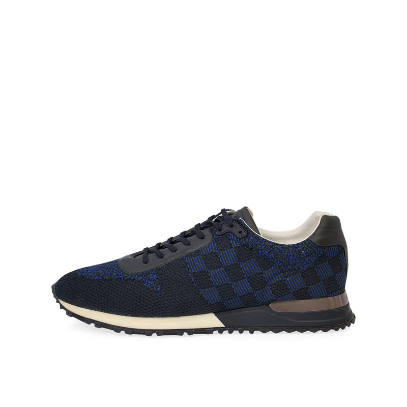 LOUIS VUITTON Knit Damier Run Away Sneakers Blue - S: 46 (11)
