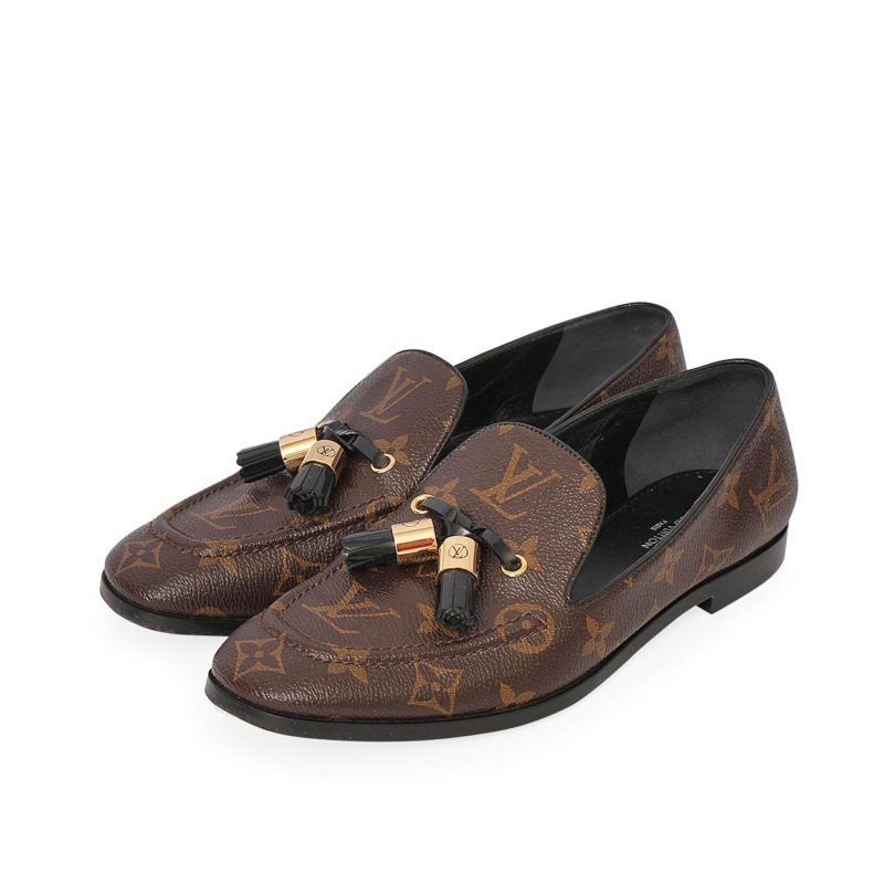 LOUIS VUITTON Monogram Society Loafers - S: 37 (4) | Luxity