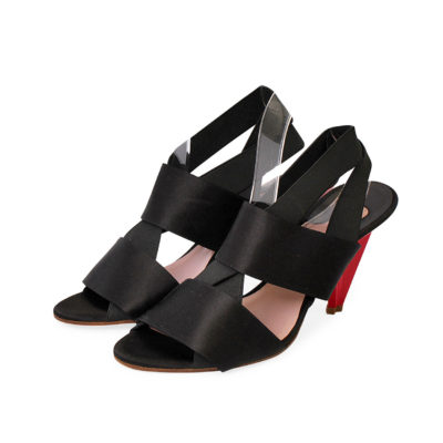 Product CHLOE Satin Sandals Black/Red - S: 39 (6)