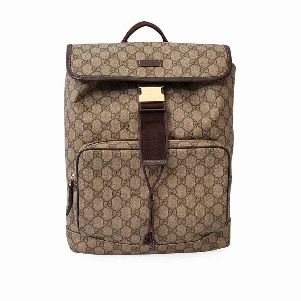 Gucci - Burgundy GG Canvas Backpack Large