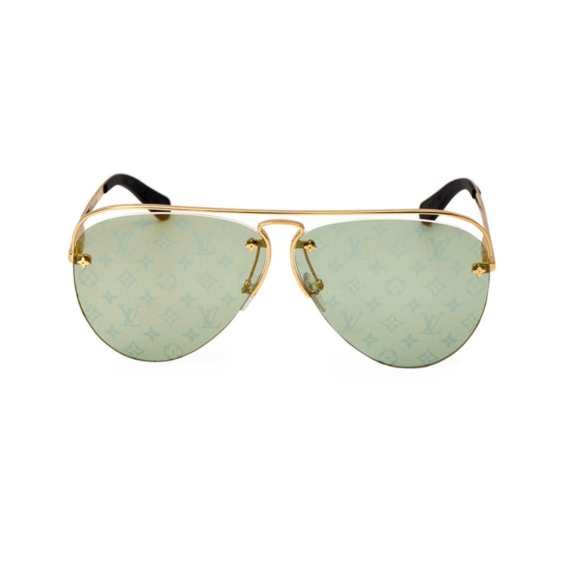 Louis Vuitton® Clockwise Canvas Sunglasses Gold. Size W