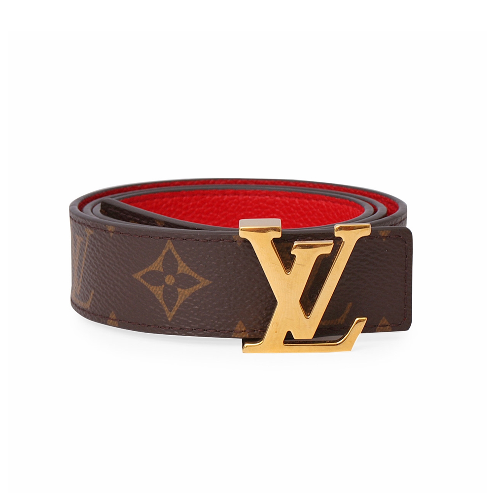 LOUIS VUITTON Monogram/Leather Reversible Initials Belt Red - S: 75 (30 ...
