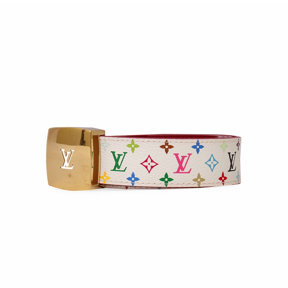 louis vuitton belt red and white