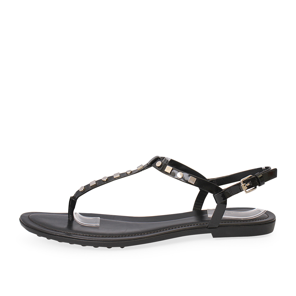 TOD'S Patent Studded Sandals Black - S: 39 (6) | Luxity