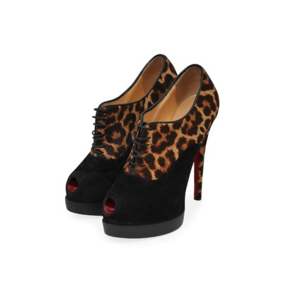 Product CHRISTIAN LOUBOUTIN Pony Hair Miss Poppins Booties Leopard/Black - S: 36 (3.5)