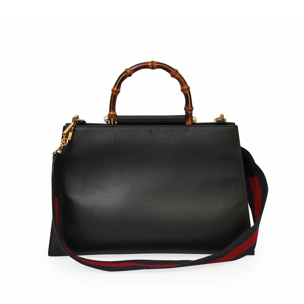nymphaea leather top handle bag