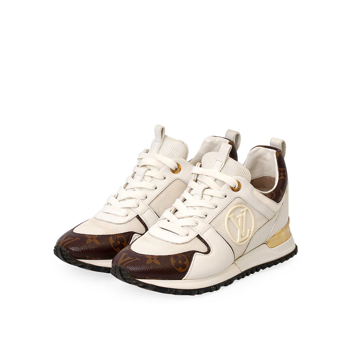 LOUIS VUITTON Leather Run Away Sneakers White - S: 37 (4) | Luxity