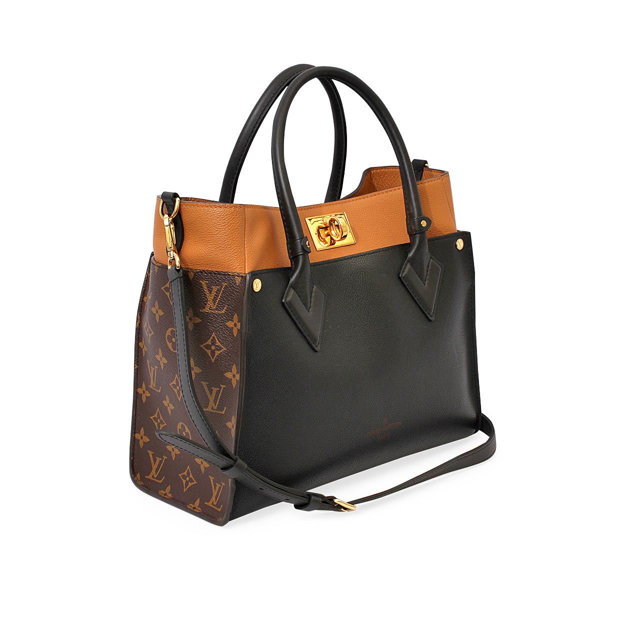 LOUIS VUITTON Leather/Monogram On My Side Black | Luxity