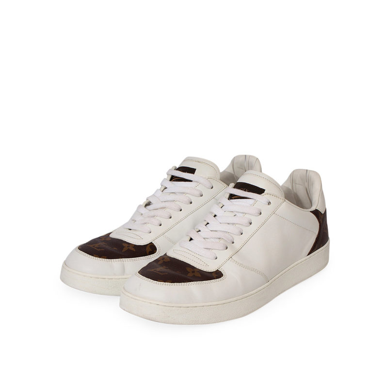 Louis Vuitton Men's White Leather Monogram Rivoli Sneaker