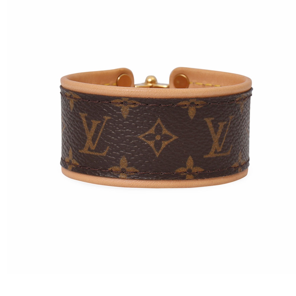 LV Louis Vuitton nano monogram leather bracelet