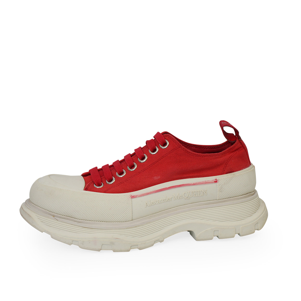 ALEXANDER MCQUEEN Tread Slick Lace Up Sneakers Red - S: 40.5 (7) | Luxity