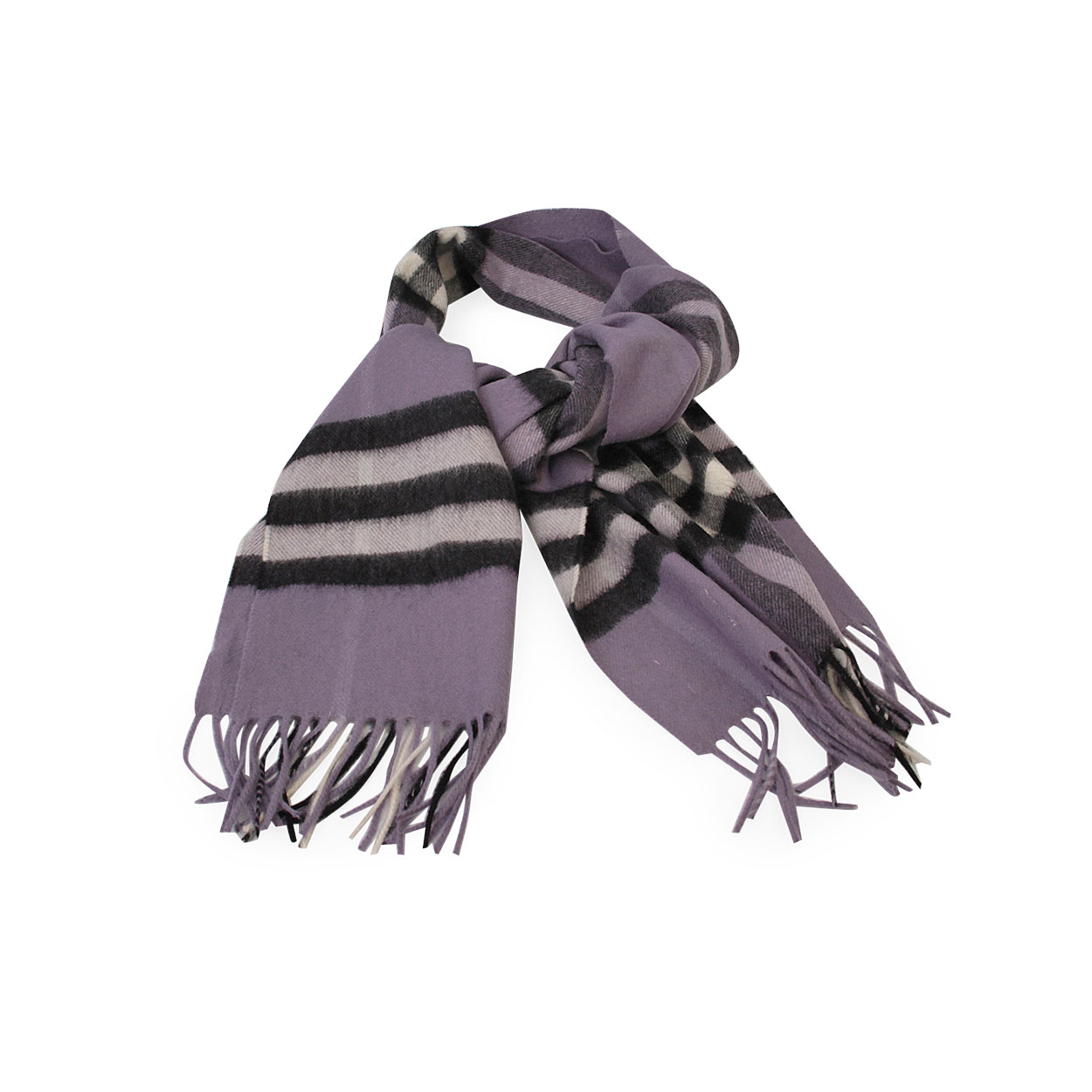 BURBERRY Cashmere Classique Check Scarf Purple | Luxity