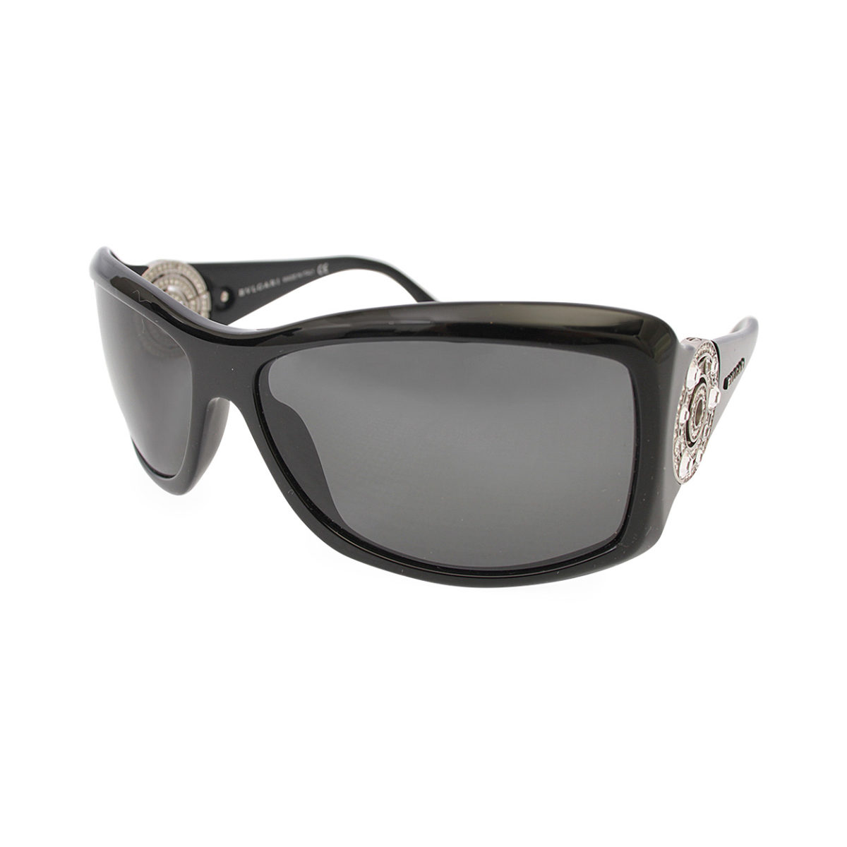 BVLGARI Crystal Sunglasses 8007 B Black | Luxity