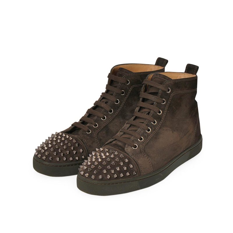 Vandt Lil score CHRISTIAN LOUBOUTIN Suede Lou Spikes High Top Sneakers Green - S: 43 (9) |  Luxity