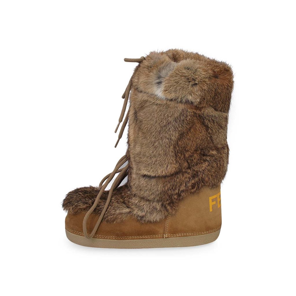 FENDI Fur Trim Moon Boots Beige - S: 38 (5) | Luxity