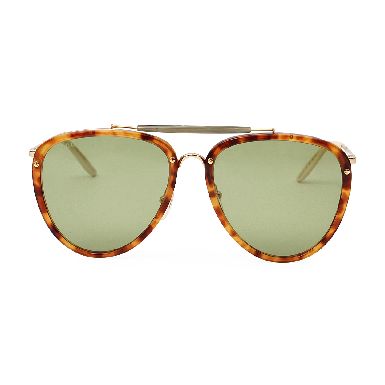 Gucci Pilot Sunglasses Gg0672s Green Marble Luxity
