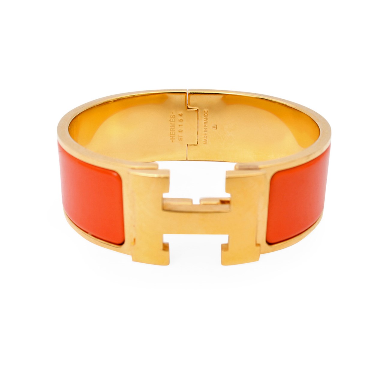 HERMES Clic Clac H Bracelet Orange | Luxity