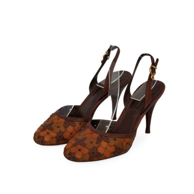 Product LOUIS VUITTON Leather Floral Sandals Brown - S: 36 (3.5)