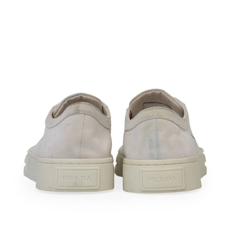PRADA Cotton Canvas Sneakers White - S: 39 (6) | Luxity