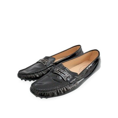 Product TOD'S Patent Black Buckle Gommino Loafers Black - S: 39 (6)