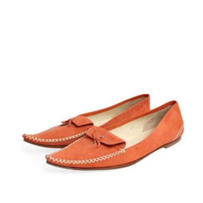 Product TOD'S Suede Pointy Toe Flats Orange - S: 40 (6.5)
