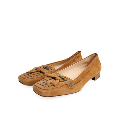 Product TOD'S Suede Studded Loafers Tan - S: 39 (6)