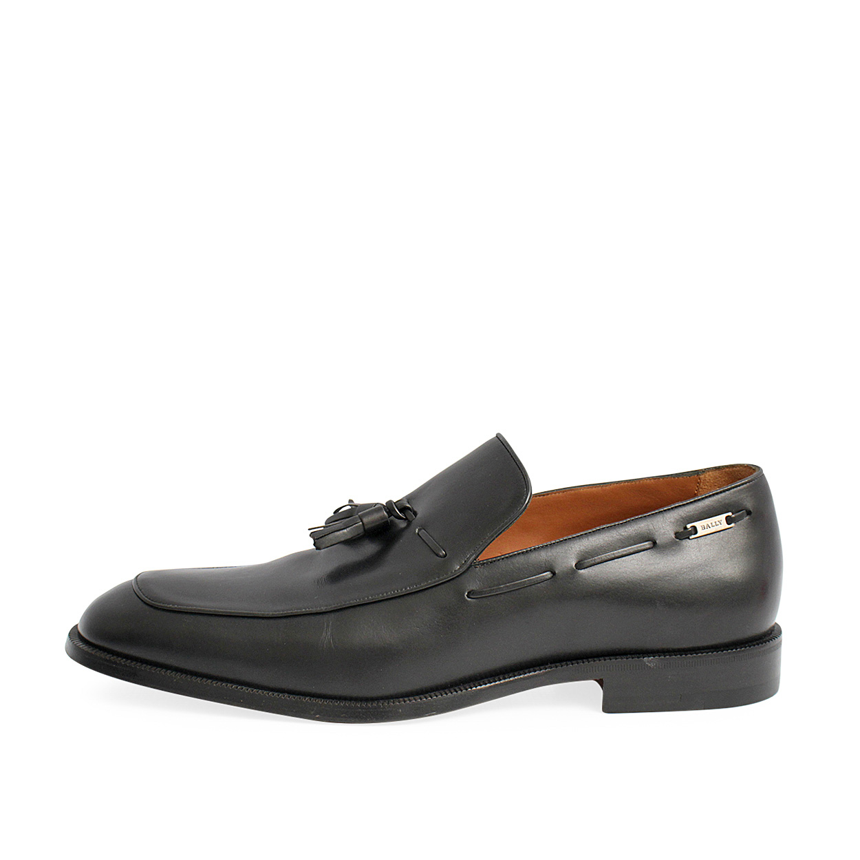 BALLY Leather Tassel Penny Loafers Black - S: 42 (8) - NEW | Luxity