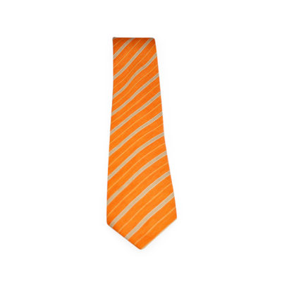Product BRIONI Striped Linen/Silk Tie Orange